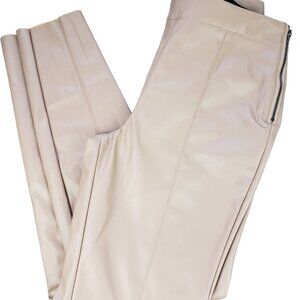ee:some Vegan Leather Pants Side Zip Raw Hem Size M NWT